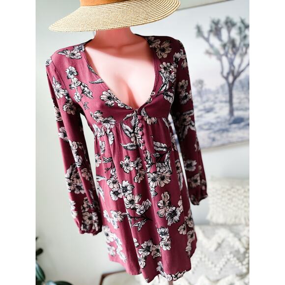 Wanderings of a Wildflower Maiden flowy floral billowy boho festival mini dress - Picture 1 of 5